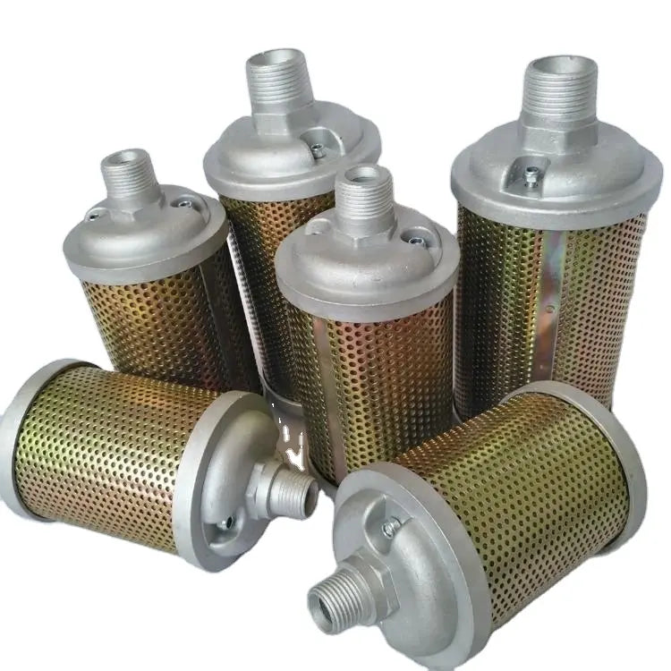 1" NPT male ports, with dimensions of 8.75" long x 3.9" diameter