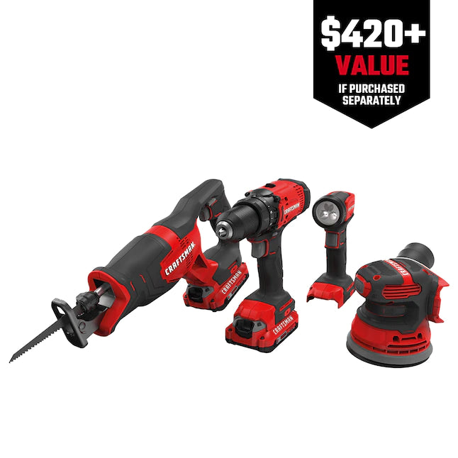 Craftsman V20 Power Tool Set with Case