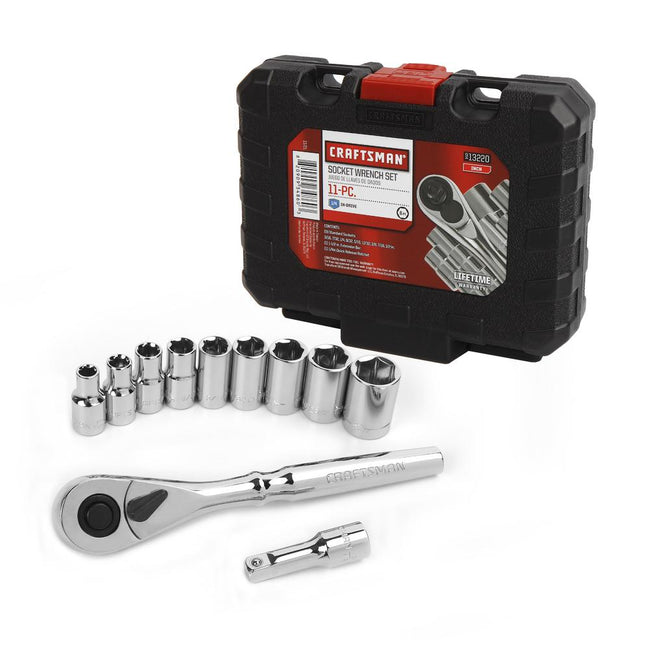 Craftsman 11-Piece 1/4-In Drive (SAE) Socket Ratchet Set