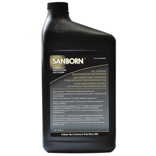 Sanborn Synthetic Air Compressor Oil 1 Quart